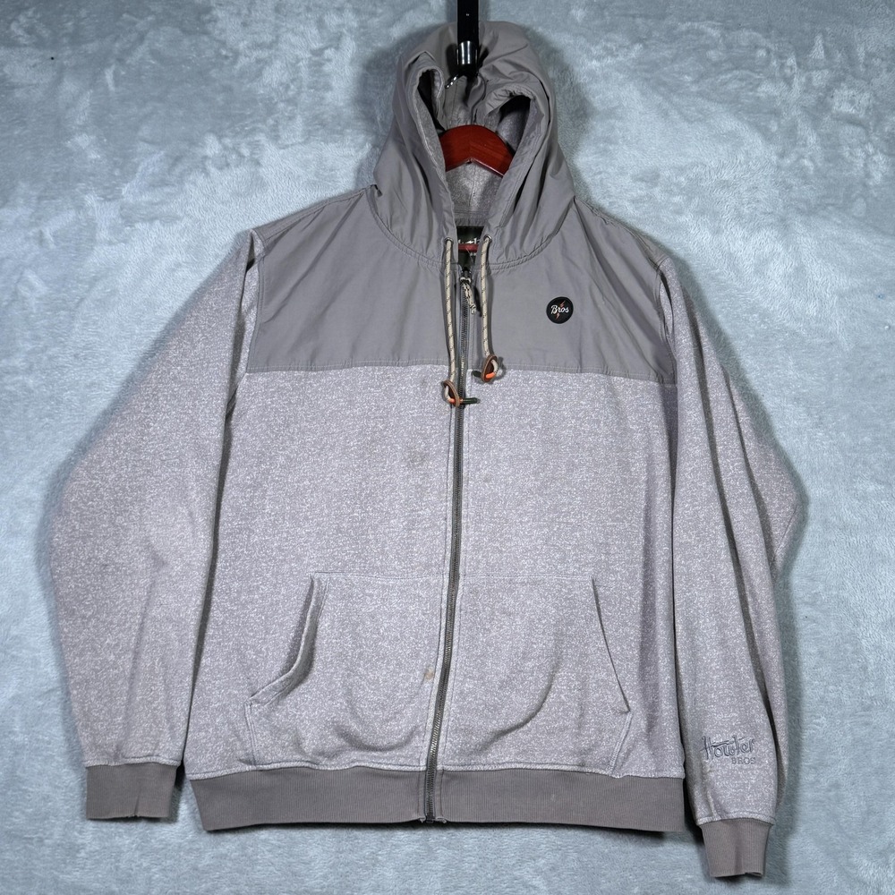 Howler Bros Hoodie Mens XL Gray Full Zip Fleece Shell Hybrid Jacket Kameron*